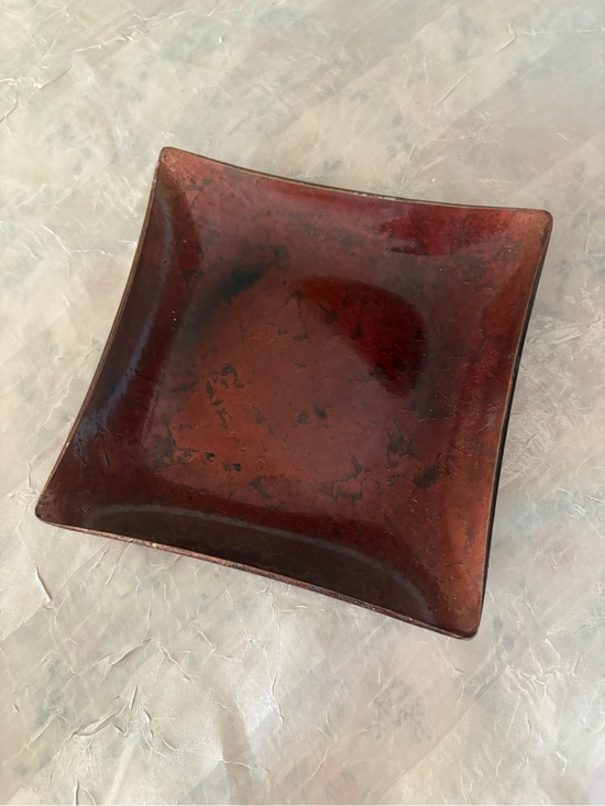 Other - Red Crackling Candleholder Plate